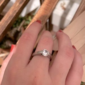 Cz minimalistic industrial ring